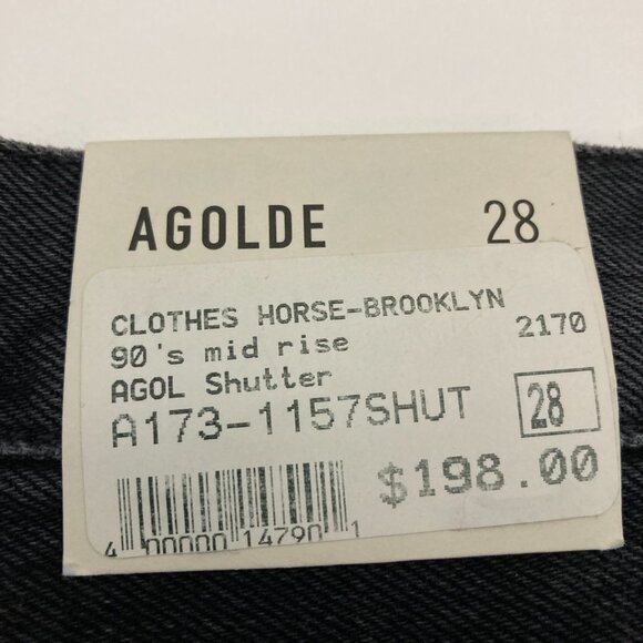 NWT Agolde 90s Crop in Shutter Size 28 Distressed Cotton Button Fly Frayed Hem - Picture 12 of 15